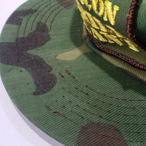 Vintage Hughes Micon Camouflage Hat Mesh K-brand USA trucker hat Patch Snapback - Picture 10 of 10